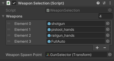 Gun Selector Inspector